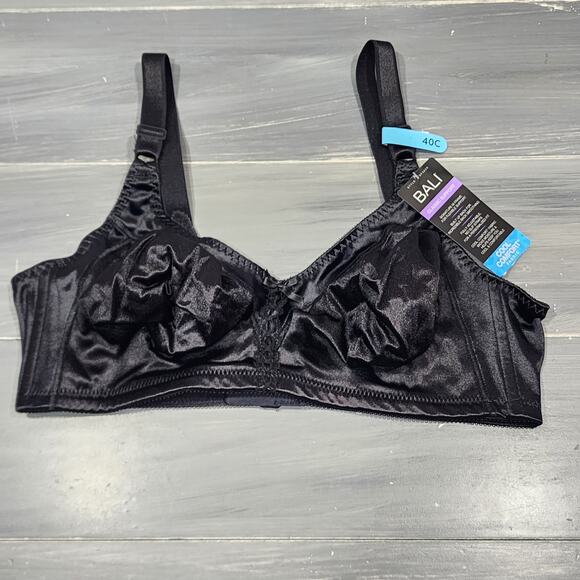 Bali Double Support Wirefree Bra 40C Style 3820 Black - Picture 1 of 11